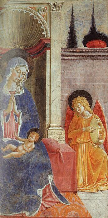 Benozzo Gozzoli Madonna and Child with Angel Playing Music china oil painting image